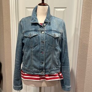 WHBM Light Denim Jacket with Silver Buttons Size 16